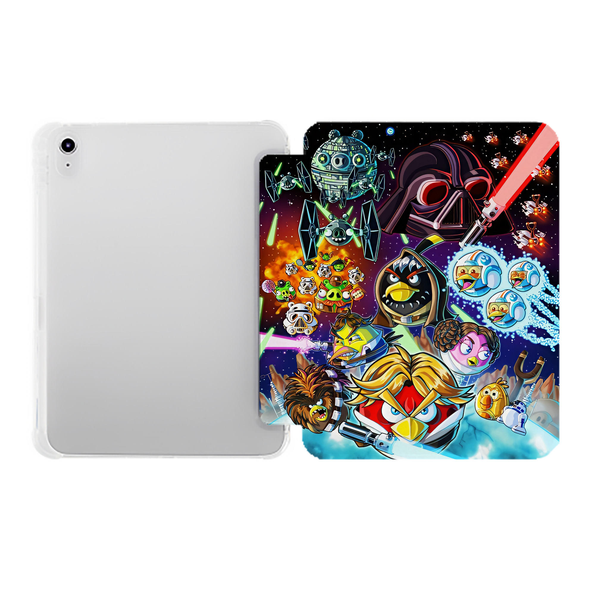 （画像用） Angry Birds アングリーバード IPad ケース ペン収納付き 三つ折りスタンド PUレザー×シリコン 対応機種9.5/10.5/10.9インチ
